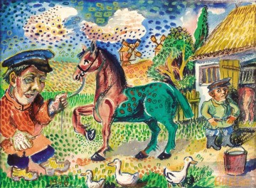 子供用スタンド 1946 Oil Paintings